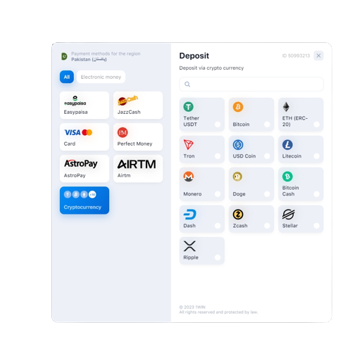 Methods of payment in 1Win Pakistan